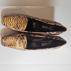 Donald J. Pliner Brown Textured Flats